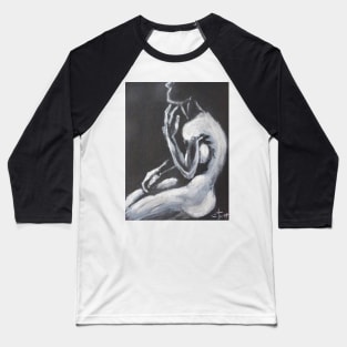 Shadow Figure 3 - Female Nude Baseball T-Shirt